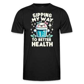 Hydration Drink Water Stay Hydrated Hydration - Männer Funktions-T-Shirt - Schwarz - Vorne - AI Model Male 178 dark (178cm)
