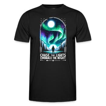 Polarlicht-aurora-verfolger Alaska Wilderness - Männer Funktions-T-Shirt - Schwarz - Vorne - AI Model Male 178 dark (178cm)