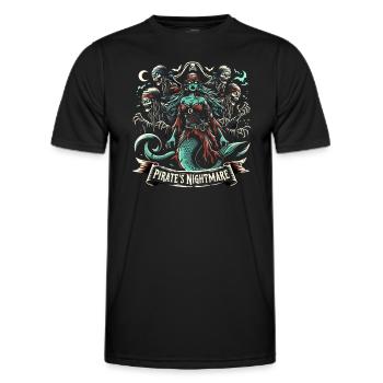 Creepy Sirens, Horror Mermaid, Creepy - Men's Functional T-Shirt - black - Front - AI Model Male 178 dark (178cm)