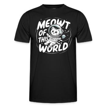 Chat, Astronaute, Astronomie, Système Solaire Externe - T-shirt sport Homme - noir - Devant - AI Model Male 178 dark (178cm)