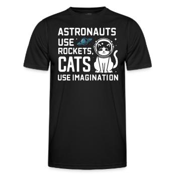 Chat, Astronaute, Astronomie, Système Solaire Externe - T-shirt sport Homme - noir - Devant - AI Model Male 178 dark (178cm)