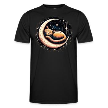 Chat, Astronaute, Astronomie, Système Solaire Externe - T-shirt sport Homme - noir - Devant - AI Model Male 178 dark (178cm)