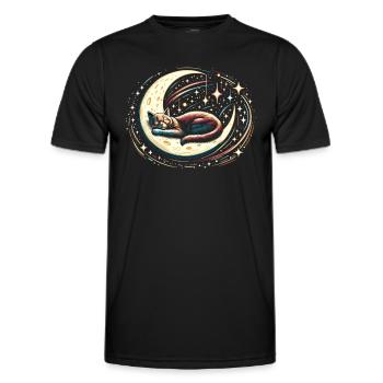 Chat, Astronaute, Astronomie, Système Solaire Externe - T-shirt sport Homme - noir - Devant - AI Model Male 178 dark (178cm)