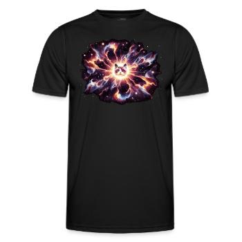 Chat, Astronaute, Astronomie, Système Solaire Externe - T-shirt sport Homme - noir - Devant - AI Model Male 178 dark (178cm)