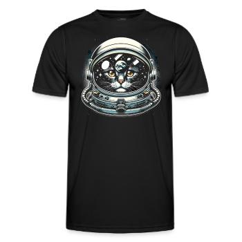 Chat, Astronaute, Astronomie, Système Solaire Externe - T-shirt sport Homme - noir - Devant - AI Model Male 178 dark (178cm)
