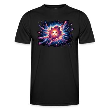 Chat, Astronaute, Astronomie, Système Solaire Externe - T-shirt sport Homme - noir - Devant - AI Model Male 178 dark (178cm)
