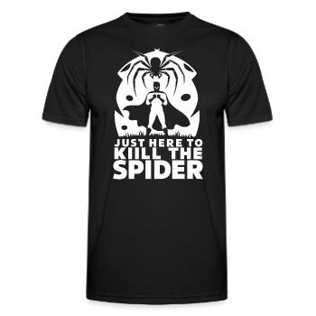 Sensibilisation à l’arachnophobie drôle, phobie des araignées - T-shirt sport Homme - noir - Devant - AI Model Male 178 dark (178cm)
