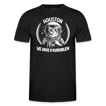Chat, Astronaute, Astronomie, Système Solaire Externe - T-shirt sport Homme - noir - Devant - AI Model Male 178 dark (178cm)