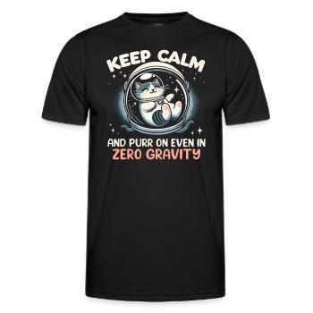 Chat, Astronaute, Astronomie, Système Solaire Externe - T-shirt sport Homme - noir - Devant - AI Model Male 178 dark (178cm)