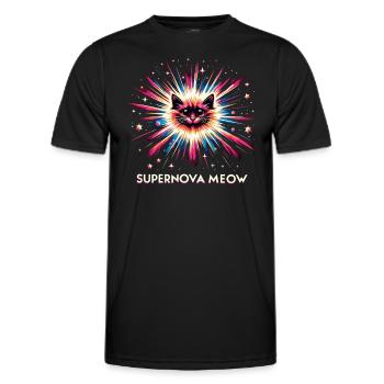 Chat, Astronaute, Astronomie, Système Solaire Externe - T-shirt sport Homme - noir - Devant - AI Model Male 178 dark (178cm)