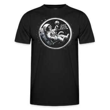 Chat, Astronaute, Astronomie, Système Solaire Externe - T-shirt sport Homme - noir - Devant - AI Model Male 178 dark (178cm)
