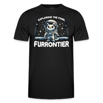 Chat, Astronaute, Astronomie, Système Solaire Externe - T-shirt sport Homme - noir - Devant - AI Model Male 178 dark (178cm)