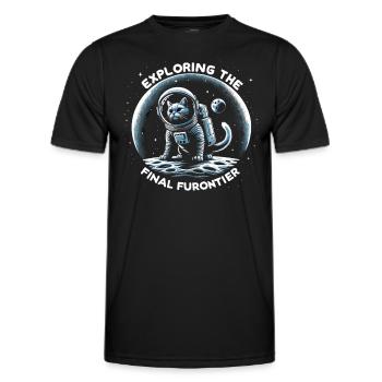 Chat, Astronaute, Astronomie, Système Solaire Externe - T-shirt sport Homme - noir - Devant - AI Model Male 178 dark (178cm)
