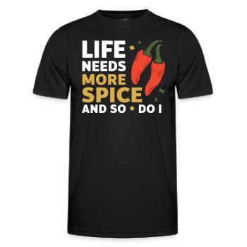 Amateur de cuisine épicée, chef des Chili Peppers - T-shirt sport Homme - noir - Devant - AI Model Male 178 dark (178cm)