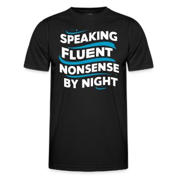 Parler dans le sommeil, Somniloquie, Parler dans le sommeil - T-shirt sport Homme - noir - Devant - AI Model Male 178 dark (178cm)