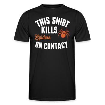 Sensibilisation à l’arachnophobie drôle, phobie des araignées - T-shirt sport Homme - noir - Devant - AI Model Male 178 dark (178cm)