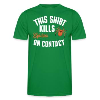 Funny Arachnophobia Awareness, Spider Phobia - Men's Functional T-Shirt - kelly green - Front - AI Model Male 178 dark (178cm)
