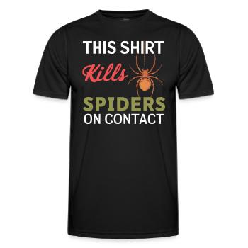 Sensibilisation à l’arachnophobie drôle, phobie des araignées - T-shirt sport Homme - noir - Devant - AI Model Male 178 dark (178cm)