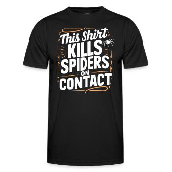Sensibilisation à l’arachnophobie drôle, phobie des araignées - T-shirt sport Homme - noir - Devant - AI Model Male 178 dark (178cm)