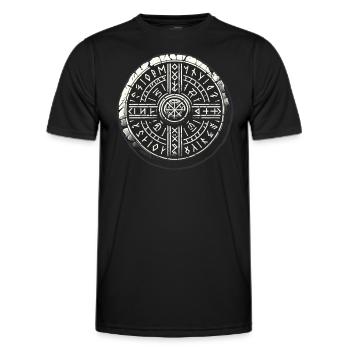 Pétroglyphe Art rupestre ancien Rock dessin indien - T-shirt sport Homme - noir - Devant - AI Model Male 178 dark (178cm)