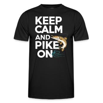Northern Pike Fisherman Pike Fishing Rod Pike Fish - Men's Functional T-Shirt - black - Front - AI Model Male 178 dark (178cm)
