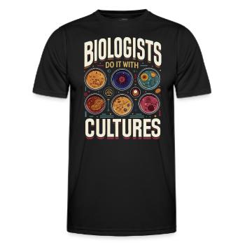 Microbiologiste Microbiologie Laboratoire Biologie des staphylocoques - T-shirt sport Homme - noir - Devant - AI Model Male 178 dark (178cm)