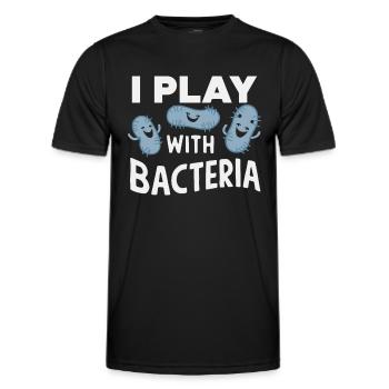 Microbiologiste Microbiologie Laboratoire Biologie des staphylocoques - T-shirt sport Homme - noir - Devant - AI Model Male 178 dark (178cm)