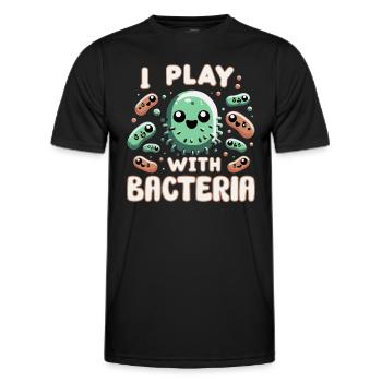 Microbiologiste Microbiologie Laboratoire Biologie des staphylocoques - T-shirt sport Homme - noir - Devant - AI Model Male 178 dark (178cm)