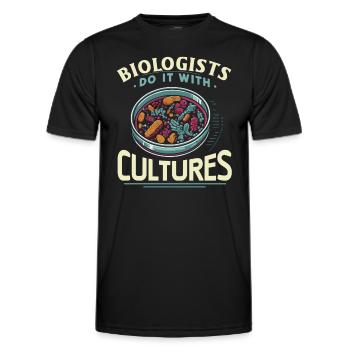 Microbiologiste Microbiologie Laboratoire Biologie des staphylocoques - T-shirt sport Homme - noir - Devant - AI Model Male 178 dark (178cm)