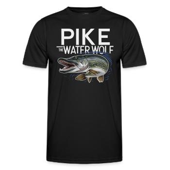 Northern Pike Fisherman Pike Fishing Rod Pike Fish - Men's Functional T-Shirt - black - Front - AI Model Male 178 dark (178cm)
