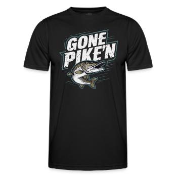 Northern Pike Fisherman Pike Fishing Rod Pike Fish - Men's Functional T-Shirt - black - Front - AI Model Male 178 dark (178cm)