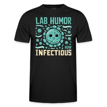 Microbiologiste Microbiologie Laboratoire Biologie des staphylocoques - T-shirt sport Homme - noir - Devant - AI Model Male 178 dark (178cm)