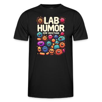 Microbiologiste Microbiologie Laboratoire Biologie des staphylocoques - T-shirt sport Homme - noir - Devant - AI Model Male 178 dark (178cm)