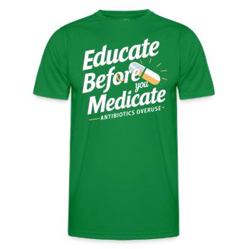 antibiotic abuse, antibiotic resistance, - Men's Functional T-Shirt - kelly green - Front - AI Model Male 178 dark (178cm)