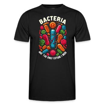 Microbiologiste Microbiologie Laboratoire Biologie des staphylocoques - T-shirt sport Homme - noir - Devant - AI Model Male 178 dark (178cm)