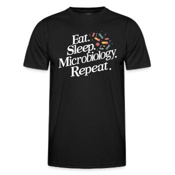 Microbiologiste Microbiologie Laboratoire Biologie des staphylocoques - T-shirt sport Homme - noir - Devant - AI Model Male 178 dark (178cm)