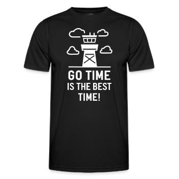 Air Traffic Controller Aircraft Flight Service - Men's Functional T-Shirt - black - Front - AI Model Male 178 dark (178cm)