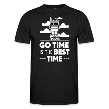 Air Traffic Controller Aircraft Flight Service - Men's Functional T-Shirt - black - Front - AI Model Male 178 dark (178cm)