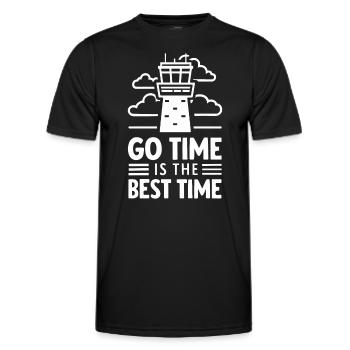 Air Traffic Controller Aircraft Flight Service - Men's Functional T-Shirt - black - Front - AI Model Male 178 dark (178cm)