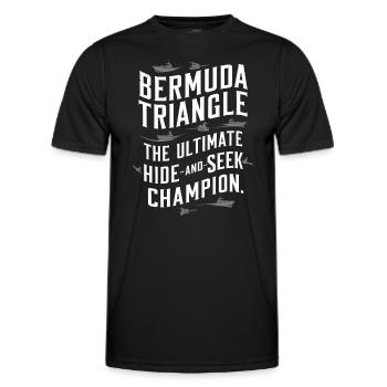 Disparitions mystérieuses dans le triangle des Bermudes - T-shirt sport Homme - noir - Devant - AI Model Male 178 dark (178cm)