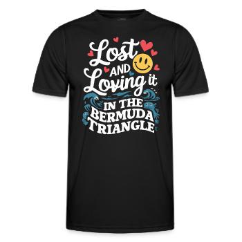 Disparitions mystérieuses dans le triangle des Bermudes - T-shirt sport Homme - noir - Devant - AI Model Male 178 dark (178cm)