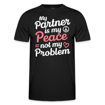 Raising awareness of domestic violence - Men's Functional T-Shirt - black - Front - AI Model Male 178 dark (178cm)