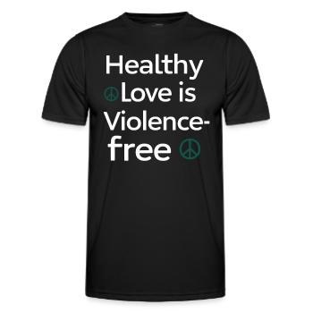 Raising awareness of domestic violence - Men's Functional T-Shirt - black - Front - AI Model Male 178 dark (178cm)