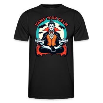 Méditation, Pleine conscience, Relaxation, Intérieur - T-shirt sport Homme - noir - Devant - AI Model Male 178 dark (178cm)