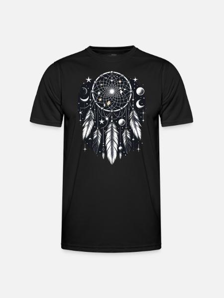 Dream Catcher Bohemian Spiritual Dreamcatcher - Men's Functional T-Shirt - black