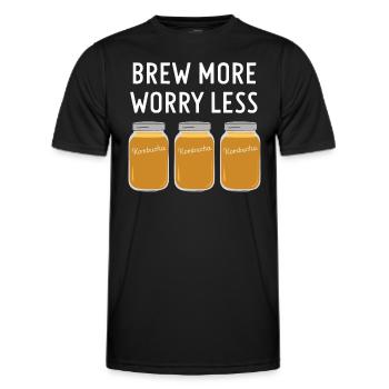 Benefits of Kombucha for Brewer Maker Tea Lover - Men's Functional T-Shirt - black - Front - AI Model Male 178 dark (178cm)