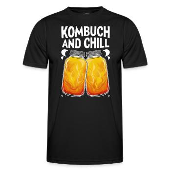 Benefits of Kombucha for Brewer Maker Tea Lover - Men's Functional T-Shirt - black - Front - AI Model Male 178 dark (178cm)
