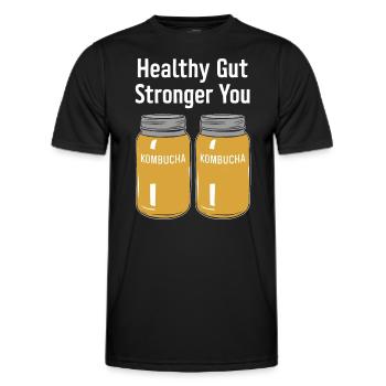 Benefits of Kombucha for Brewer Maker Tea Lover - Men's Functional T-Shirt - black - Front - AI Model Male 178 dark (178cm)