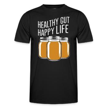 Benefits of Kombucha for Brewer Maker Tea Lover - Men's Functional T-Shirt - black - Front - AI Model Male 178 dark (178cm)