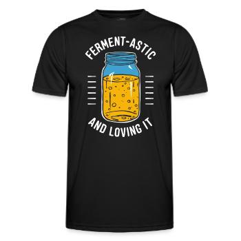 Benefits of Kombucha for Brewer Maker Tea Lover - Men's Functional T-Shirt - black - Front - AI Model Male 178 dark (178cm)